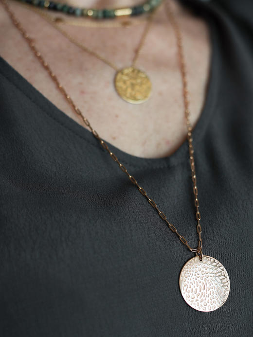 CAPSULE | Wild Long Pendant Necklace - 28mm Medallion [ 28mm 豹纹印花长链圆章项链 ] 商品图0