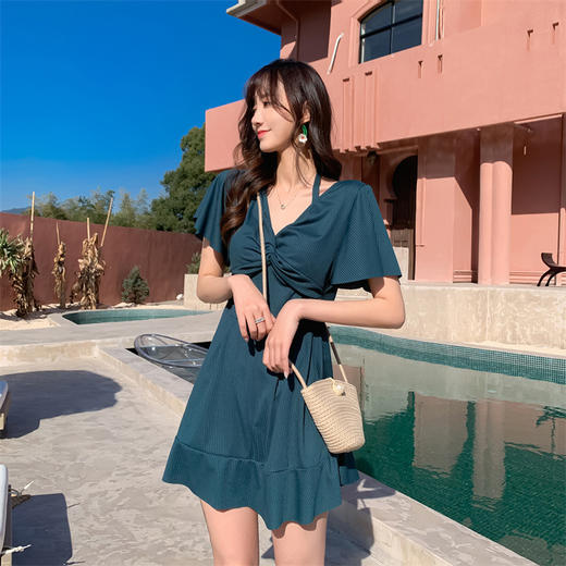 大码连体泳衣女款游泳衣泳装女式专业保守遮肚显瘦泡温泉女装。ry 商品图3