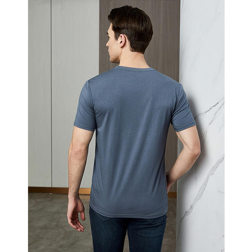 YvesFigarau伊夫·费嘉罗新款夏季男士简约印花舒适透气休闲圆领短袖T恤936852 商品图4