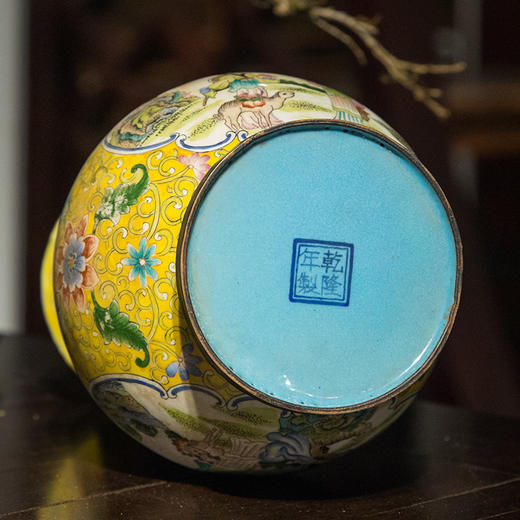 清 铜胎画珐琅麻姑献寿花瓶 商品图3