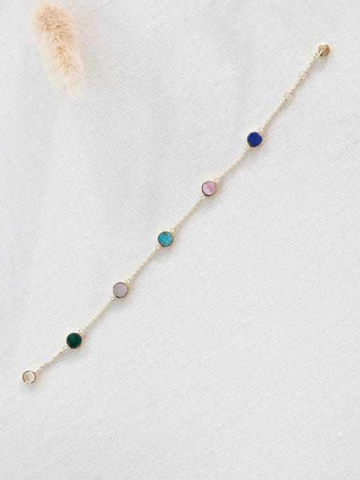 CAPSULE | Bliss Bracelet Multi-color Nature Stone or white mother shell [ 多彩宝石/白母贝手链 ] 商品图1