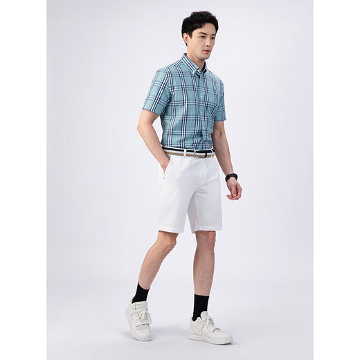 GOOD LUCK/德鲨棉混纺清新大格纹儒雅短袖衬衫LY21430-846 商品图2