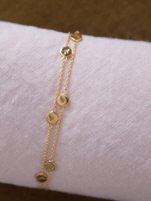 CAPSULE | Double Necklace The Birds [ 花鸟印花双层叠戴式金项链 ] 商品图3