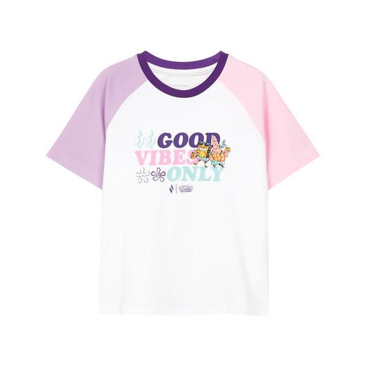 小斯凯奇【海绵宝宝联名】儿童T恤夏季新款女大童宽松插肩袖短袖L222G049 商品图1