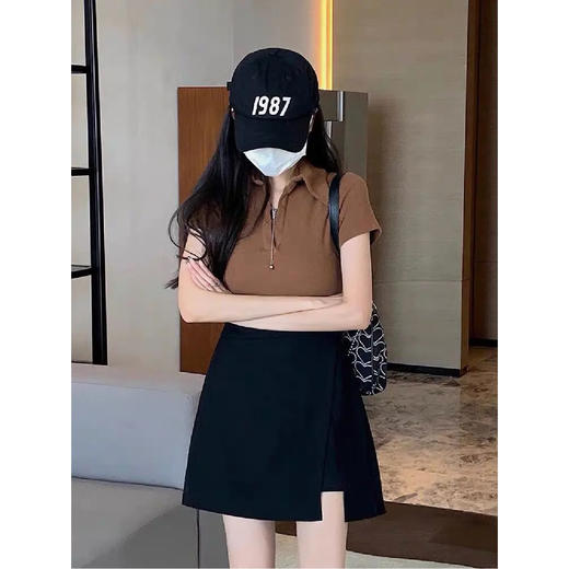 【限时折扣】开叉半身高腰防走光短裙 黑色（非质量问题不退不换） 商品图3