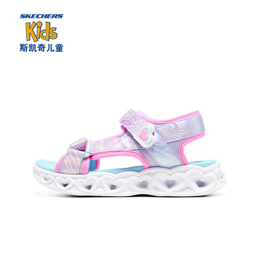 小斯凯奇女童鞋2022夏季新款闪灯凉鞋休闲鞋公主鞋302968L 商品图0