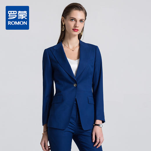 【上衣+裤子】罗蒙春季西服套装两件套女士正装商务通勤显瘦气质西装 商品图0