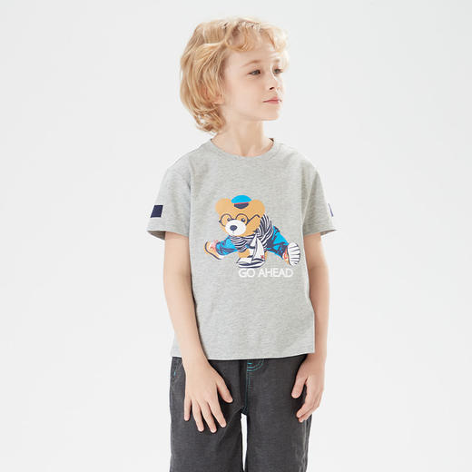 mettekids儿童短袖t恤2022春季新款男童洋气印花童装透气上衣夏装 商品图3