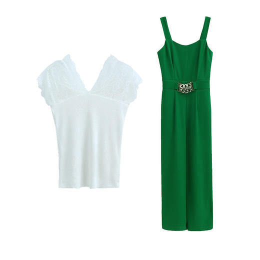 HR WHA0409韩版通勤时尚气质连体裤两件套 商品图8