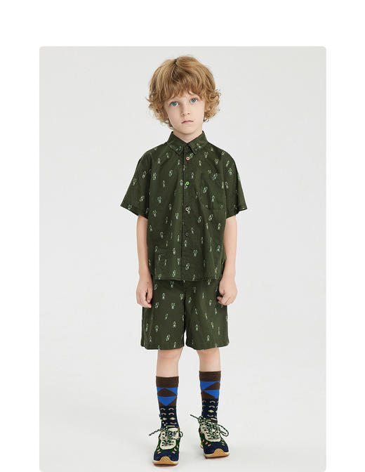 江南布衣童   22年新款儿童神奇动植物图案衬衣  1M5252110 商品图4