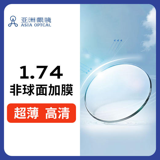 【门店配镜专享】【2片装】E2超薄1.74非球面加膜高清镜片高透光耐磨近视镜 商品图0