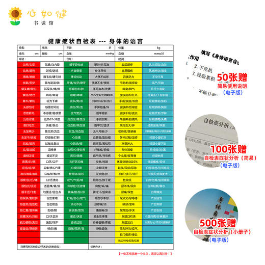 【全新标准版】健康症状自检表-读懂身体的语言不良生活习惯 272项大病早期的症状有赠品包邮 商品图1