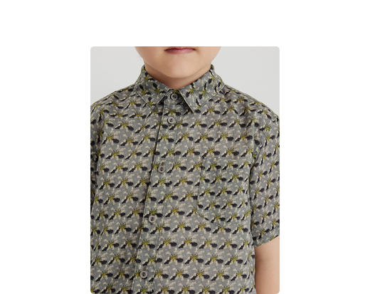 江南布衣童  22年夏款儿童迷宫元素衬衣  1M5252120 商品图1