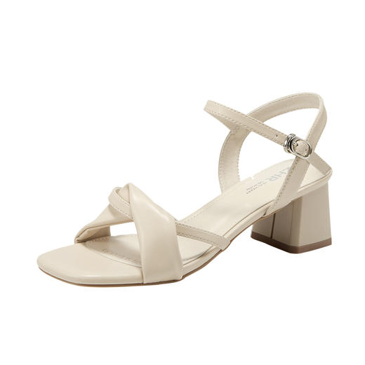 粗跟凉鞋女仙女风露趾2022夏季新款粗跟温柔风ins网红一字带女鞋 商品图4