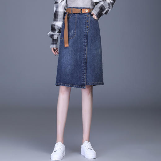 时尚优雅女神范，修身显瘦包臀牛仔裙新款弹力牛仔半身裙MYX-330 商品图0