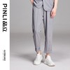 PINLI品立夏季新款纯色凉感修身休闲长裤男士薄款B222117068 商品缩略图5