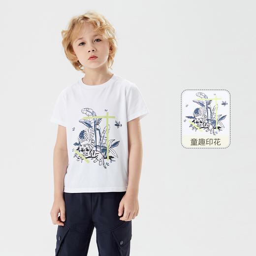 mettekids儿童短袖t恤2022春季新款男童上衣洋气印花童装透气夏装 商品图1