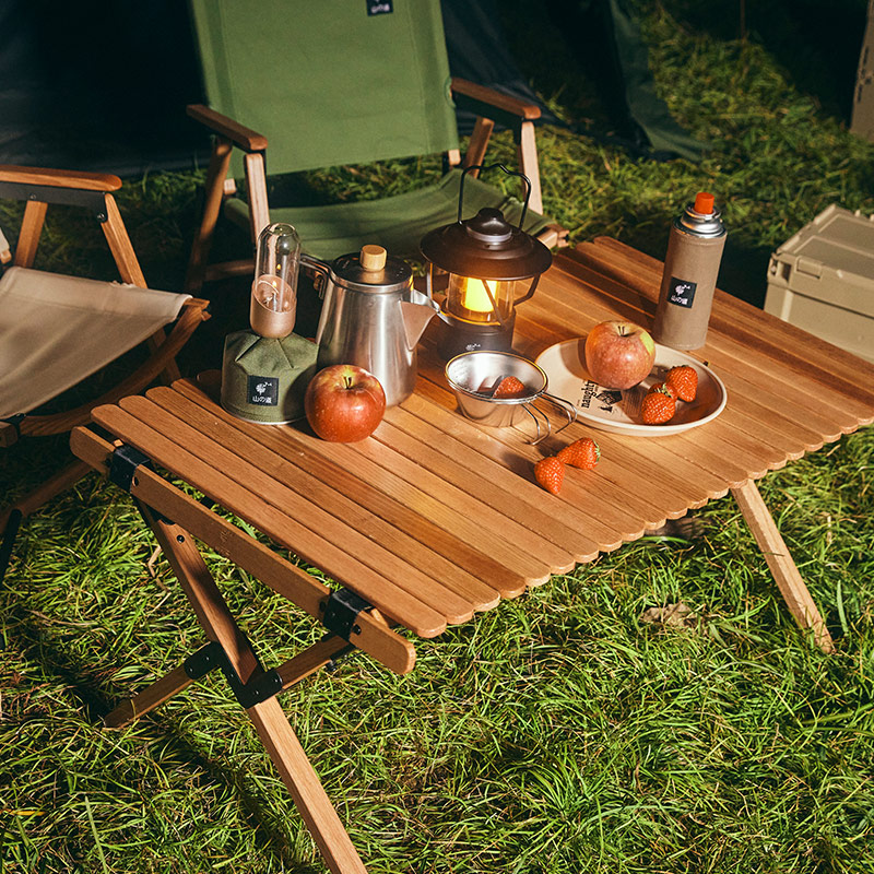 山之道系列碧桐蛋卷桌户外露营野餐烧烤便携可折叠IFU-22009