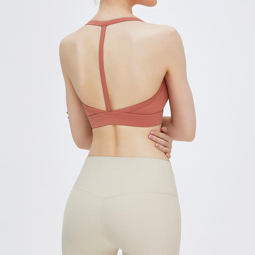 【带胸垫】挂脖瑜伽运动文胸简约软糯美背双面高弹健身瑜伽内衣  SYF 000 TM0067 商品图2