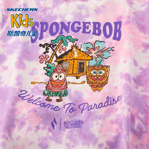 小斯凯奇【海绵宝宝联名】儿童短袖夏新款纯棉女童扎染T恤L222G057 商品图6