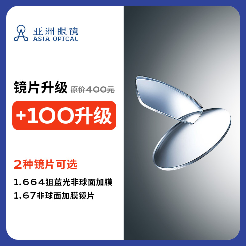 【门店配镜专享】【2片装】升级为兄弟1.664狙蓝光非球面加膜/E2非球面1.67