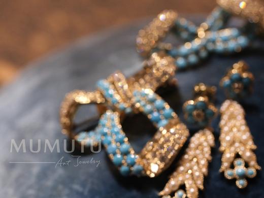 蝴蝶结绿松石胸针 商品图4