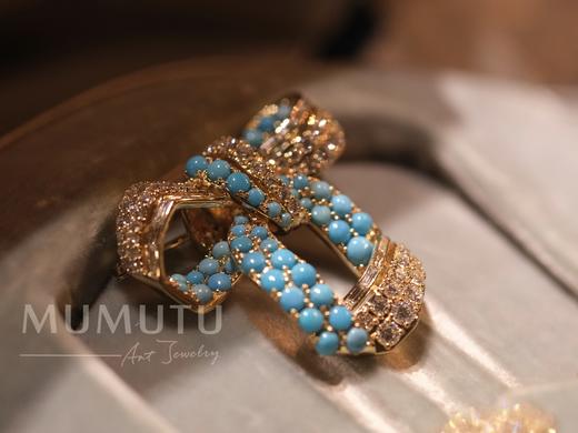 蝴蝶结绿松石胸针 商品图3