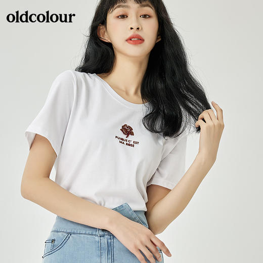 oldcolour夏季新品全棉短袖T恤女O21021120 商品图4