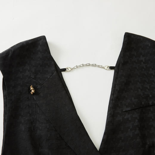 谜底2022夏季质感双排扣西装领挏氨丝阔腿连体裤女222GK0606 商品图3