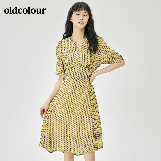 oldcolour2022夏季新品通勤休闲碎花连衣裙O21101181 商品图0
