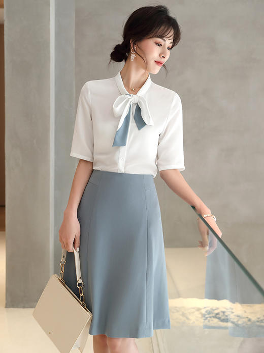 艾尚臣职业裙套装工作服气质女神范时尚美容院空姐制服前台工作装 商品图0