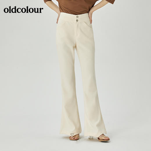 oldcolour夏季新品纯色设计感修身喇叭裤女O22073266 商品图1