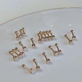 18K 八分钻耳骨钉