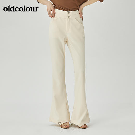 oldcolour夏季新品纯色设计感修身喇叭裤女O22073266 商品图2