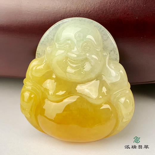 派瑞翡翠 翡翠佛 糯冰种 黄翡 商品图0