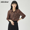 oldcolour2022夏季新品设计感通勤七分袖衬衫女O21012141 商品缩略图2
