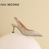 IUIU SECOND 2022夏新款经典延续珍珠水钻后空凉鞋高跟鞋U22AH11271 商品缩略图1