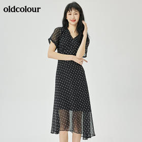 oldcolour2022夏季新品休闲通勤短袖连衣裙O21101105