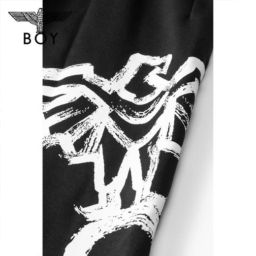 BOYLONDON休闲裤男女款22夏季新品白色印花运动针织长裤B222N15002 商品图2