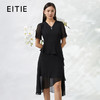 EITIE爱特爱夏季新款时尚气质通勤纯色显瘦v领收腰雪纺连衣裙B2207980 商品缩略图1