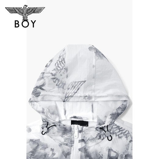 BOYLONDON外套情侣款22夏季新品水彩满印防晒连帽宽松上衣B222N23001 商品图2