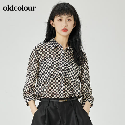 oldcolour2022夏季新品设计感通勤七分袖衬衫女O21012141 商品图4