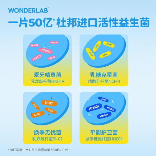 WonderLab儿童益生菌咀嚼片20片 宝宝菌肠胃肠道益生元乳双歧杆菌 商品图3