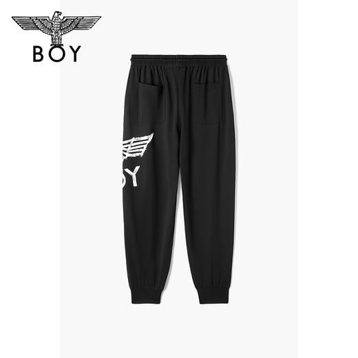 BOYLONDON休闲裤男女款22夏季新品白色印花运动针织长裤B222N15002 商品图1