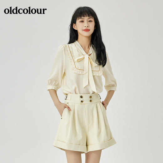 oldcolour2022夏季新品通勤简约短袖衬衫女O21012102 商品图2