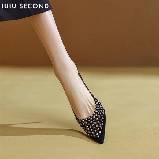IUIU SECOND 2022夏新款绝美镂空水钻高跟鞋 商品图4