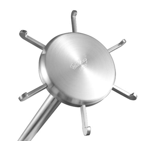 菲仕朗（FOSSLANG）304不锈钢汤勺锅铲打蛋器意粉爪 漏勺厨具煎铲勺不锈钢厨具七件套带挂架 商品图2