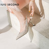 IUIU SECOND 2022夏新款经典延续珍珠水钻后空凉鞋高跟鞋U22AH11271 商品缩略图5