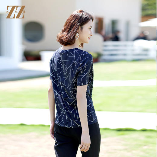 佐尔美夏季新款 桑蚕丝真丝弹力斜纹绸衬衫女E12CS58 商品图4