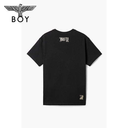 BOYLONDON短袖男女同款22春夏新品烫金老鹰黎明启航系列T恤B222N01048 商品图1